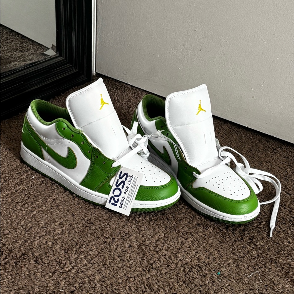 Green and White Mens Sneakers